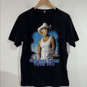 Kenny Chesney tee Black Graphic Tour 2013 T-Shirt worn in No shoes nation medium